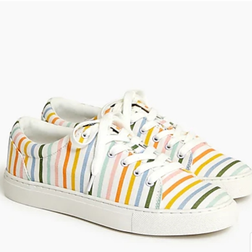 J. Crew Multicolor Striped Sneakers. Size 9